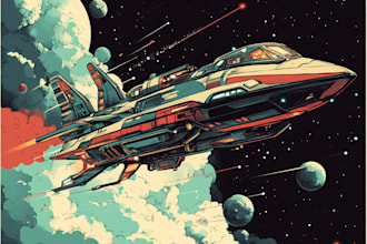 create spaceship concept art or starship or scifi vehicle
