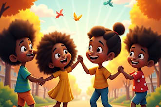 create african american children book illustration 3d children book illustration