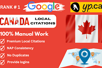 build 350 canadian local citations and directory submissions local SEO
