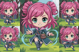 draw anime sprite character for your visual novel