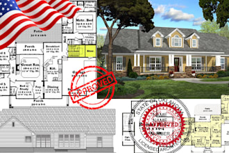 review draw and stamp oklahoma florida architectural floor plan for city permit