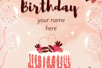 our company will make a birthday card for you