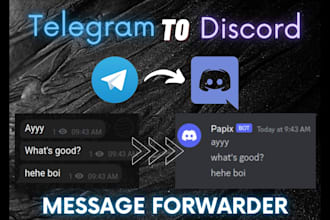 build custom auto forwarding bot telegram discord  group channel using python