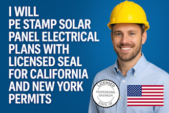pe stamp solar panel electrical plan with license seal california texas permits