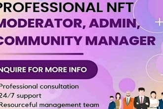 be crypto discord moderator or nft web3 telegram crypto community manager