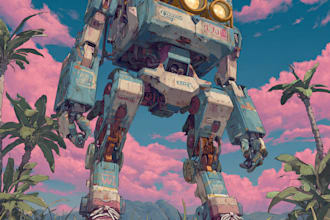 draw mecha vector art for your brand