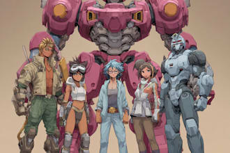 design robots and concept art of futuristic mecha art