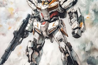 draw gundam, transformer, robot, armor, mecha