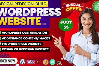 build develop redesign edit clone fix modern wordpress website by elementor pro