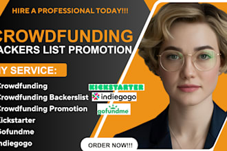 generate verified and active backers list for kickstarter gofundme and indiegogo