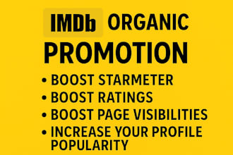 do organic promotion for imdb movie, imdb page with rating