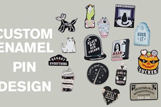 create custom enamel pin, badges, sticker design, lapel design for your need