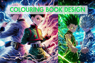 create coloring book cover and interior pages for kids or adults KDP