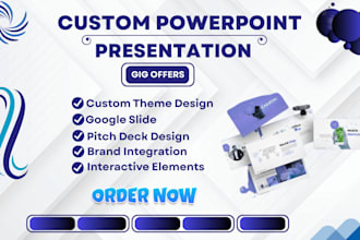 design powerpoint presentations, templates, pitch decks, keynote, and canva