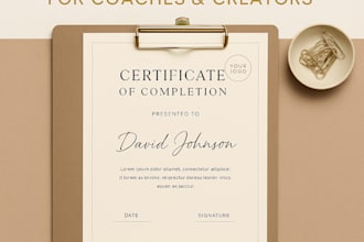design a custom, editable certificate for your course or event