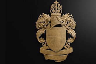 recreate sculpture model,country coat of arm,3d printable model,fur3d model,logo