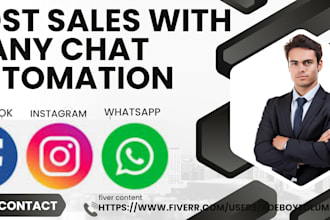 build an automated instagram, facebook, whatsapp chatbot using many chat