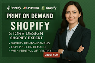 build shopify print on demand store printful pod setup printify integration etsy