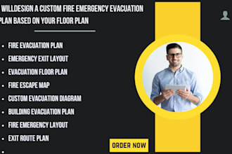 design a custom fire emergency evacuation plan based on your floor plan