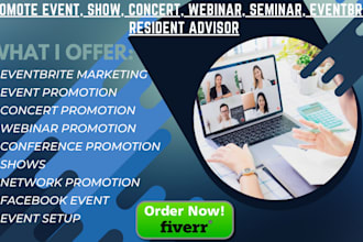 promote event, show, concert, webinar, seminar, eventbrite, resident advisor