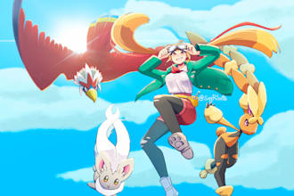 draw your pokemon trainer with their pokemon