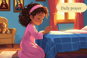 illustrate christian children story book, bible story book for amazon KDP