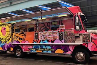 design a custom food truck wrap, vehicle wrap, car warp and trailer wrap design