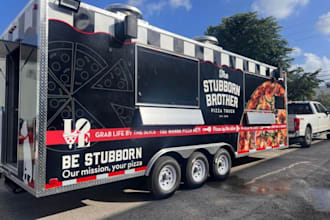 design a custom food truck wrap, vehicle wrap, car warp and trailer wrap design