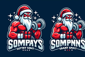 design outstanding santa sport mascot logo  with express delivery