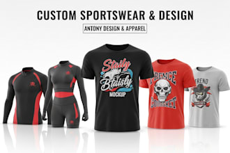 create realistic fashion sportswear design, activewear, tshirt using ai