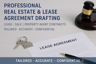 draft real estate agreements, lease contracts, and legal docs for property agent