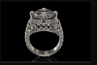 do custom 3d cad jewelry design, fashionable bracelet, ring, pendant rendering