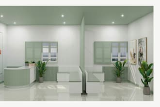 create 3d spa, dental and medical clinic, modern pharmacy, 3d design and render