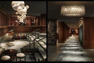redesign 3d restaurant interior design,3d hotel lobby,bar,lounge render cgi