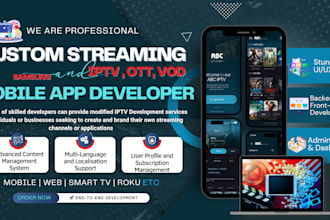 develop android TV dashboard, ott app, iptv app, admin panel roku tv app