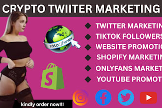 shoutout crypto twitter, tiktok followers,esty, yt,  shopify, onlyfans marketing