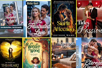 do romance book cover design, erotic, fantasy love, lgbtq book cover redesign