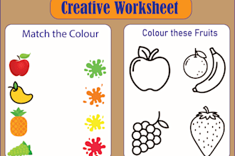design creative and fun kids worksheets for learning