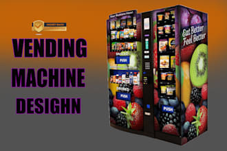 design unique and high quality vending machine wrap, atm wrap