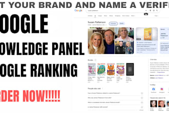 make a verified google panel, knowledge panel, knowledge graph