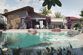 design architectural layout or 3d visualization for resort, museum, landscape