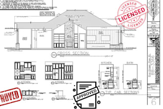 do architectural drawings floor plans, blueprints, engineer stamp city permit