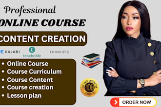 create online course content lesson plan course curriculum kajabi thinkific