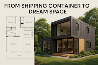 design stunning 2d and 3d shipping container architecture plans for construction