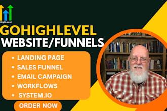 build sales funnel in clickfunnels, gohighlevel, systeme io, landing page design