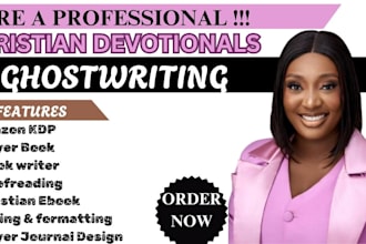 ghostwrite and prepare christian books and journals for KDP