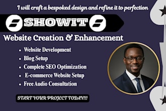 redesign and design showit website, template, showit customization and update