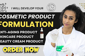 develop cosmetic, anti aging formulation, skincare, and beauty cream product