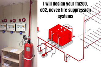 design gas suppression system fm200 c02, novec fire suppression systems