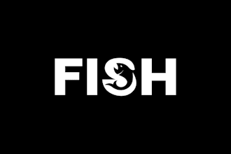design text based, wordmark, negative space logo with unlimited revisions